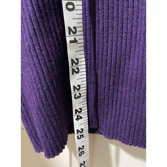 Banana Republic Extra Fine Merino Purple Cardigan Sweater Size Medium - Picture 9 of 9